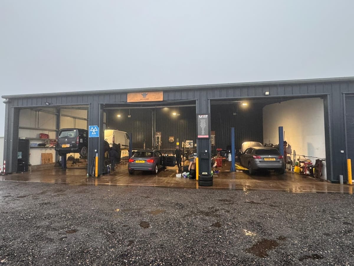 Mechanic working on a car